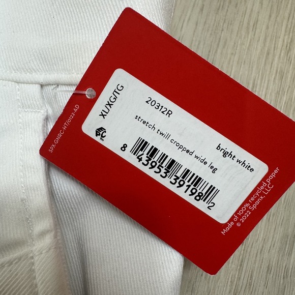 SPANX Stretch Twill Cropped Wide Leg Pull On Pant Womens XL White $128 20312R - Picture 6 of 6